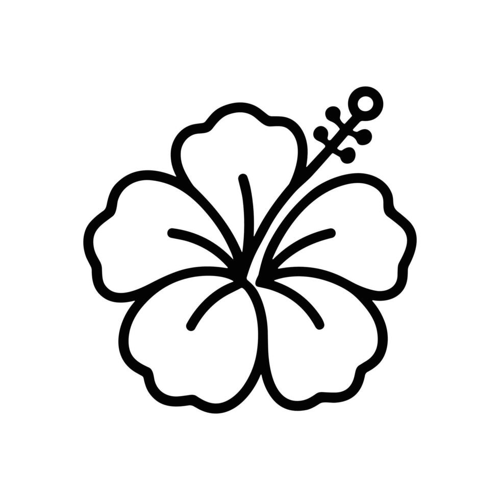 Simple hibiscus flower illustration design element vector