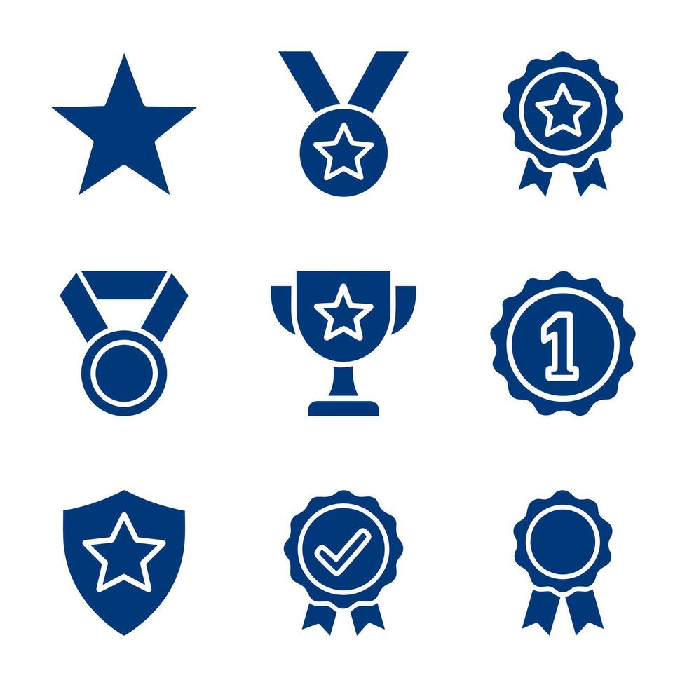 Awards and achievements icons blue icon illustration element vector