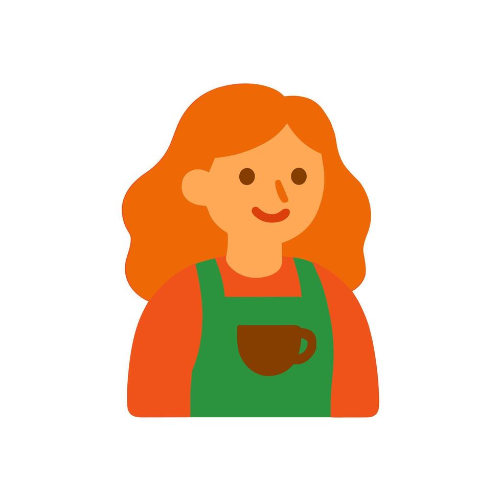 Cheerful barista wearing apron ready to serve illustration design element vector