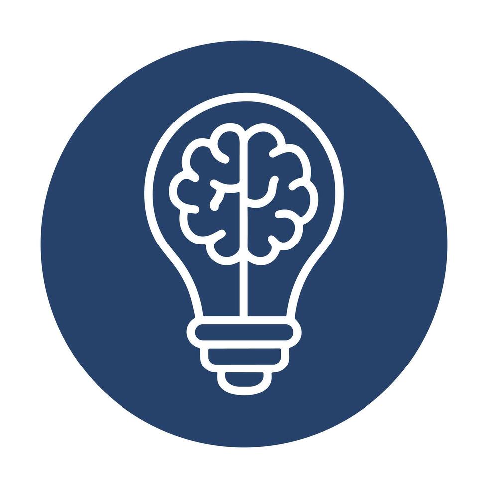 Brainy Bulb Idea Illuminates the Mind icon illustration element vector