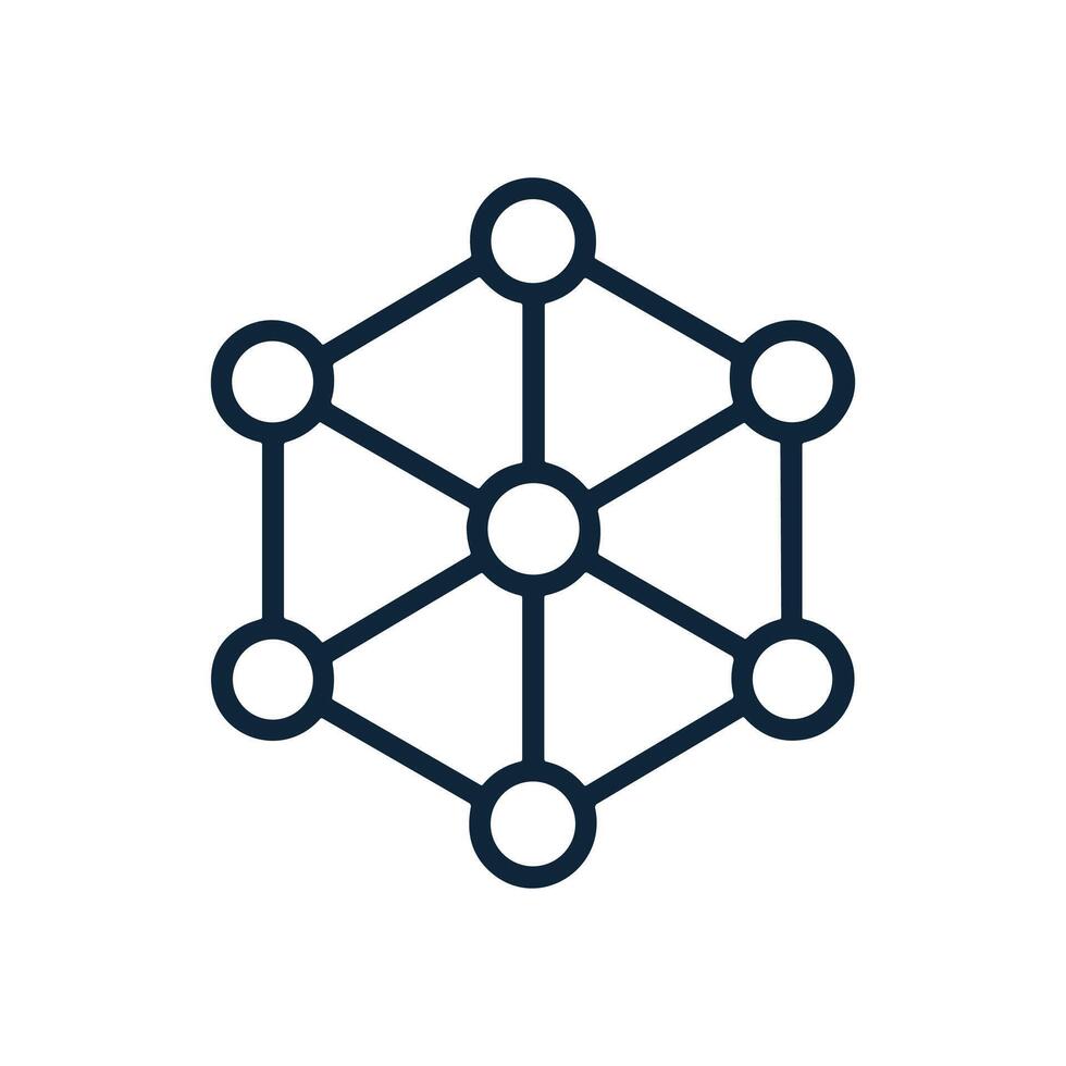 Geometric Structure Connected Circles and Lines illustration design element vector