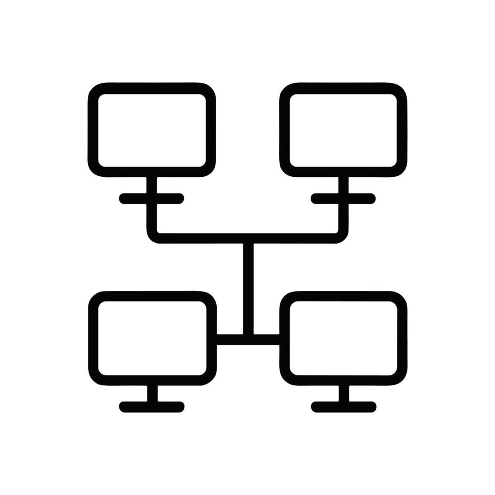 Interconnected monitors form a digital network icon illustration element vector
