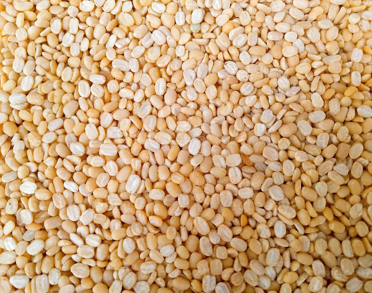 Uncooked Yellow Lentils top view photo