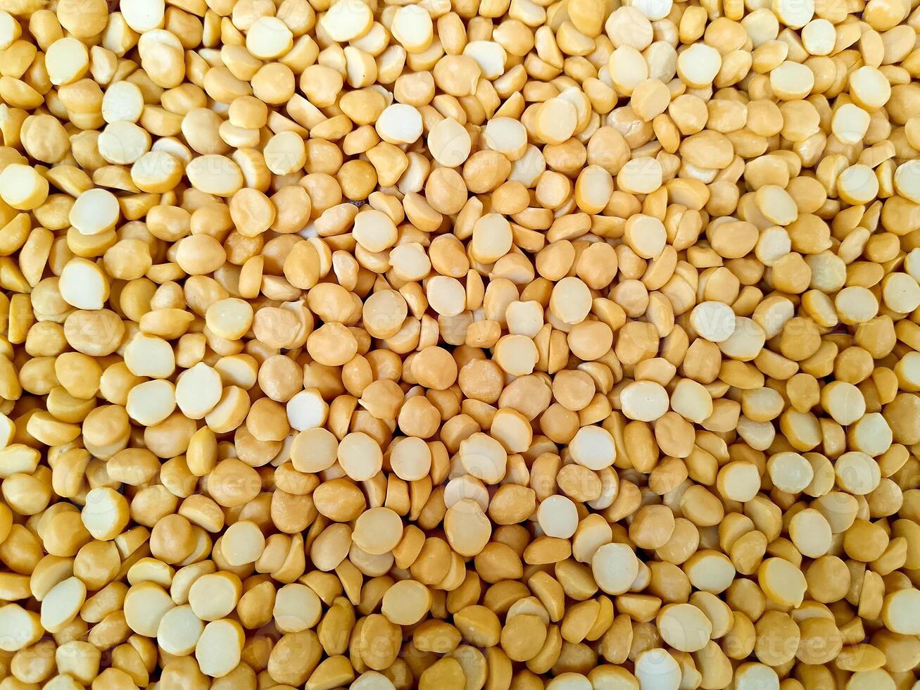 Split chickpeas or daal channa top view photo
