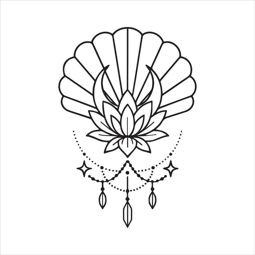 Seashells Flower Design vector