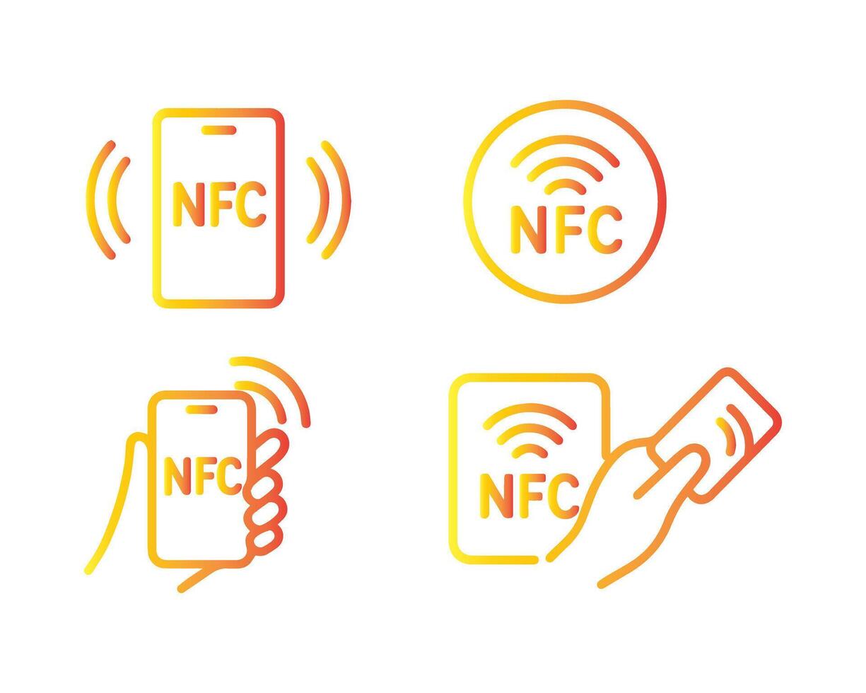 Nfc icon set vector