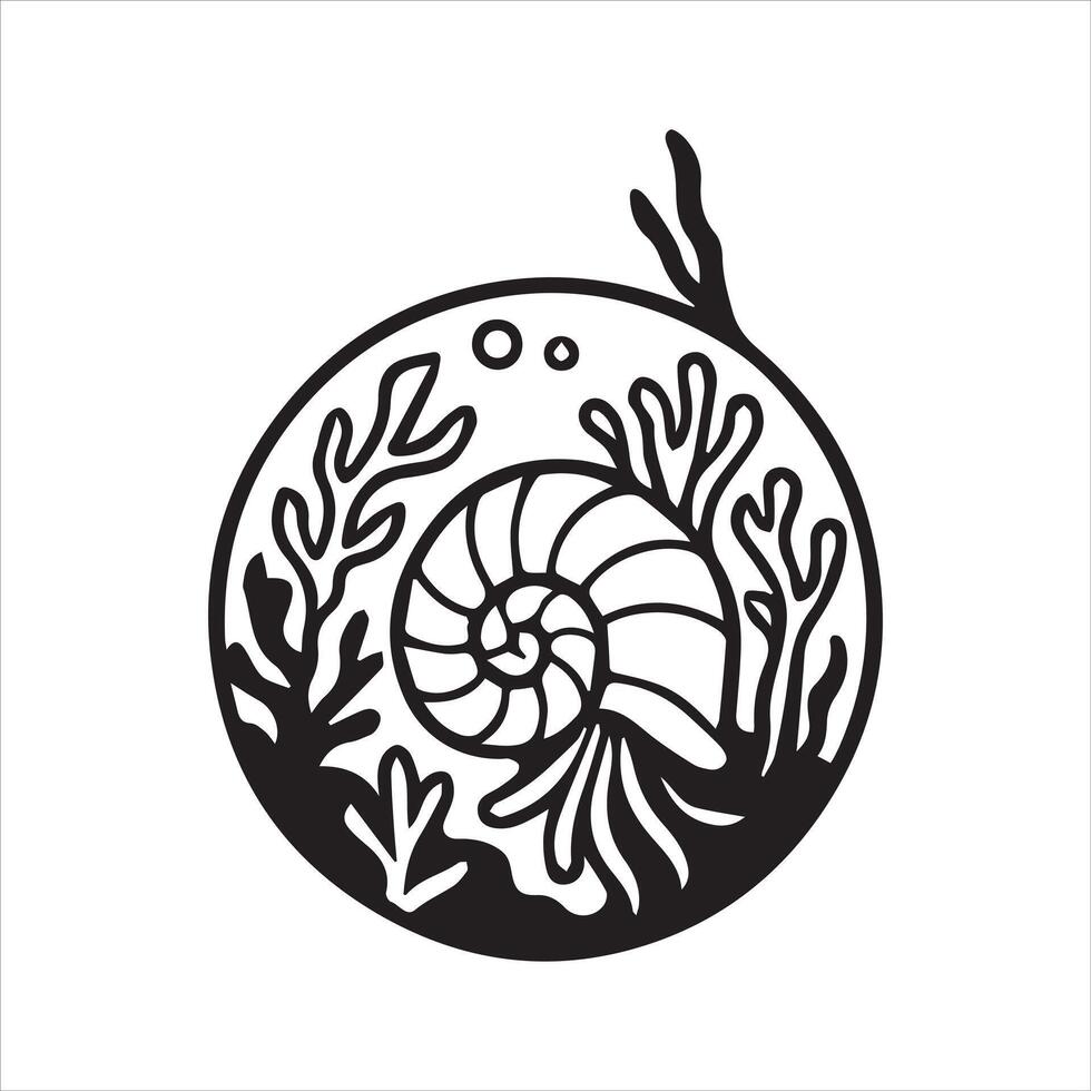 Undersea frame Design vector