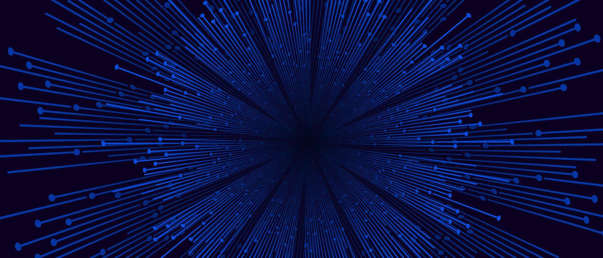 Blue lines with circles extend from a dark center vector