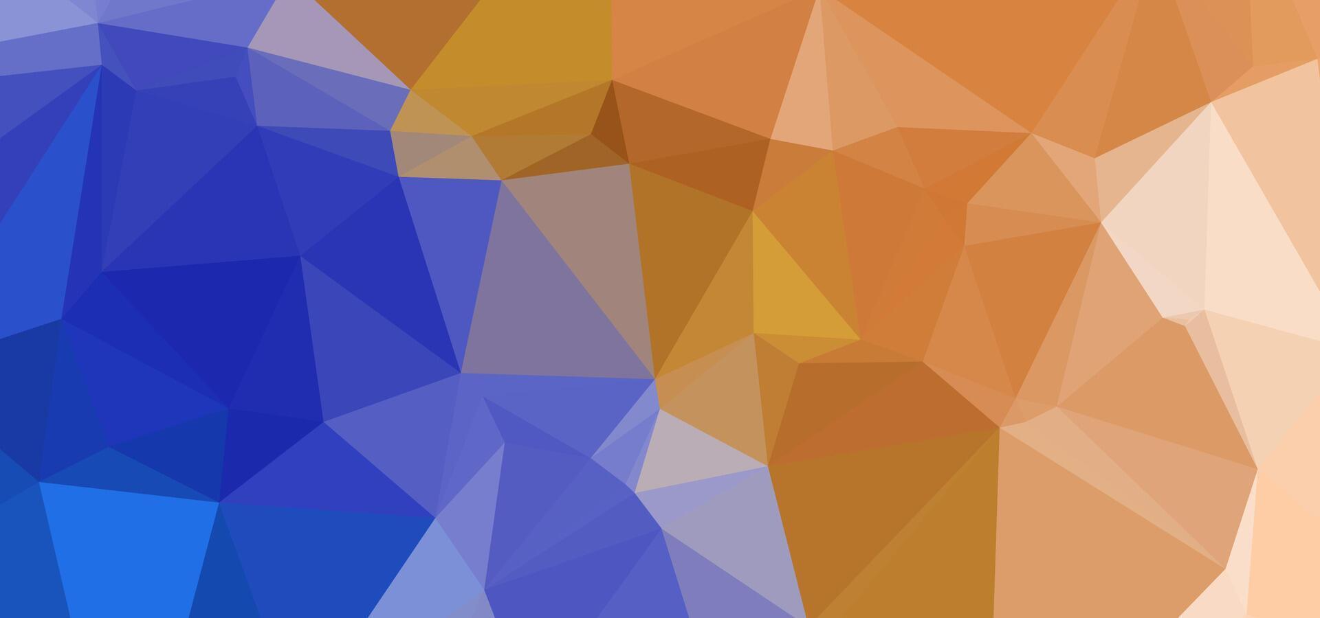 Geometric design, split blue orange gradients vector