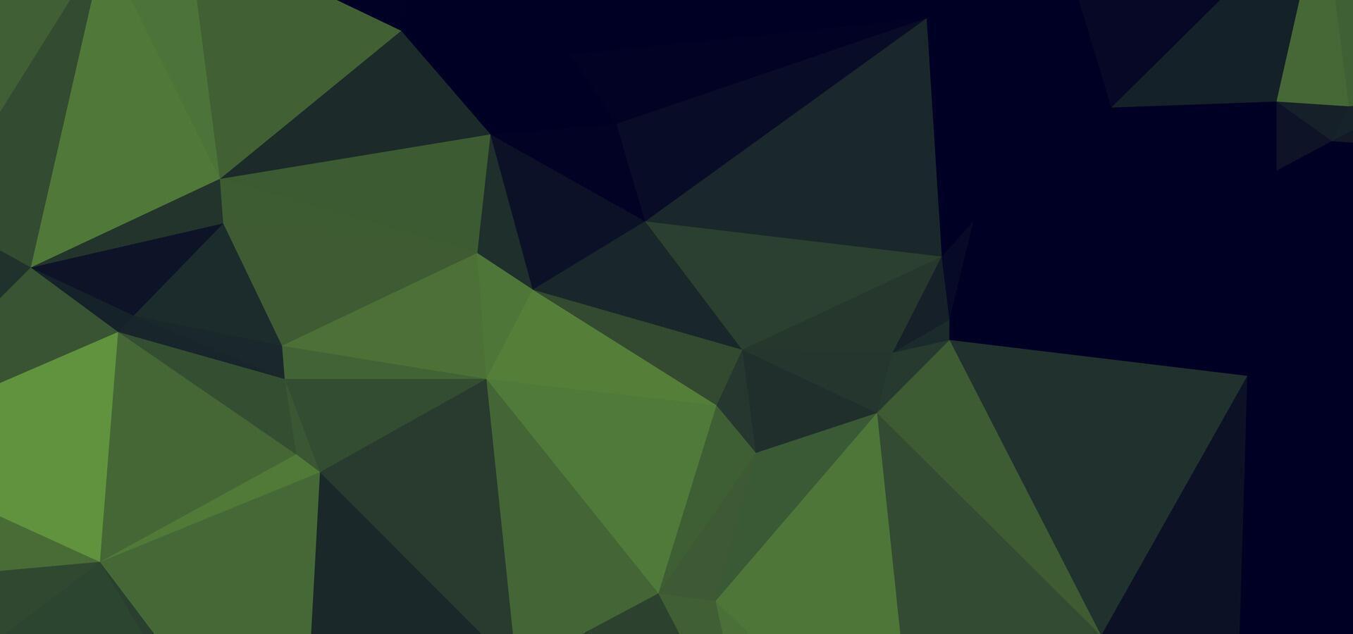 Polygon mesh of green tones against a dark background vector