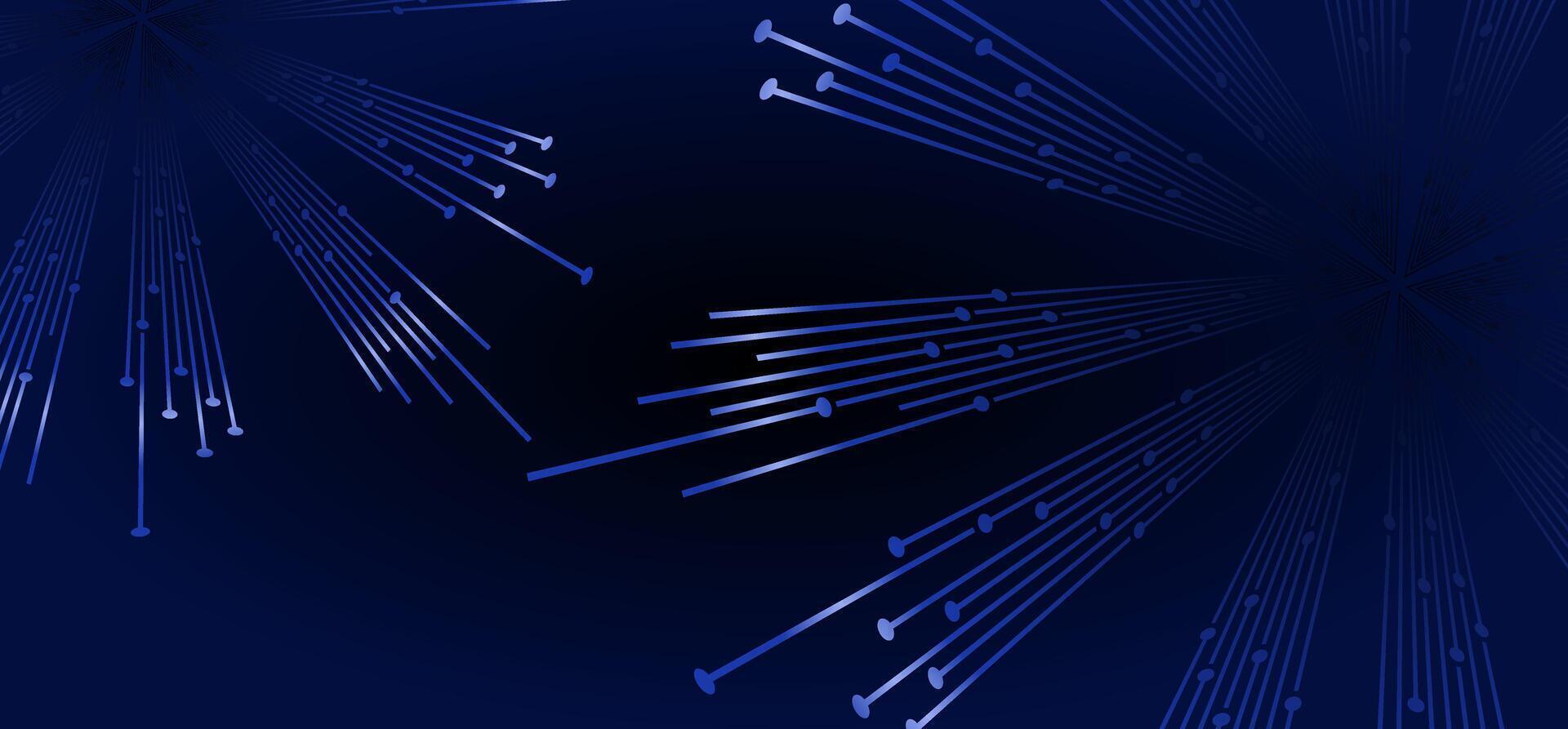 Blue lines radiate from points on dark blue vector