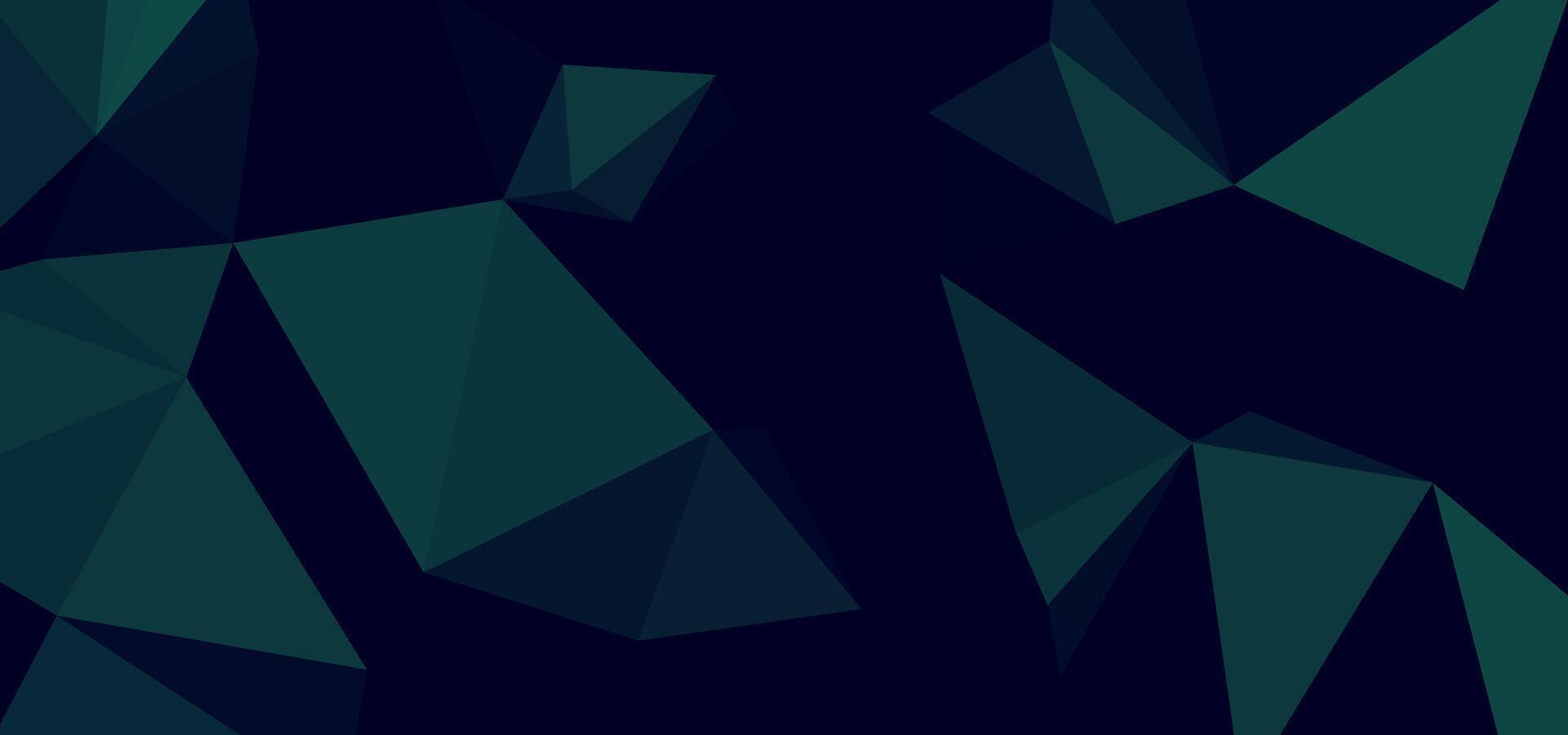 Dark abstract backdrop with angular shapes of teal against a black vector