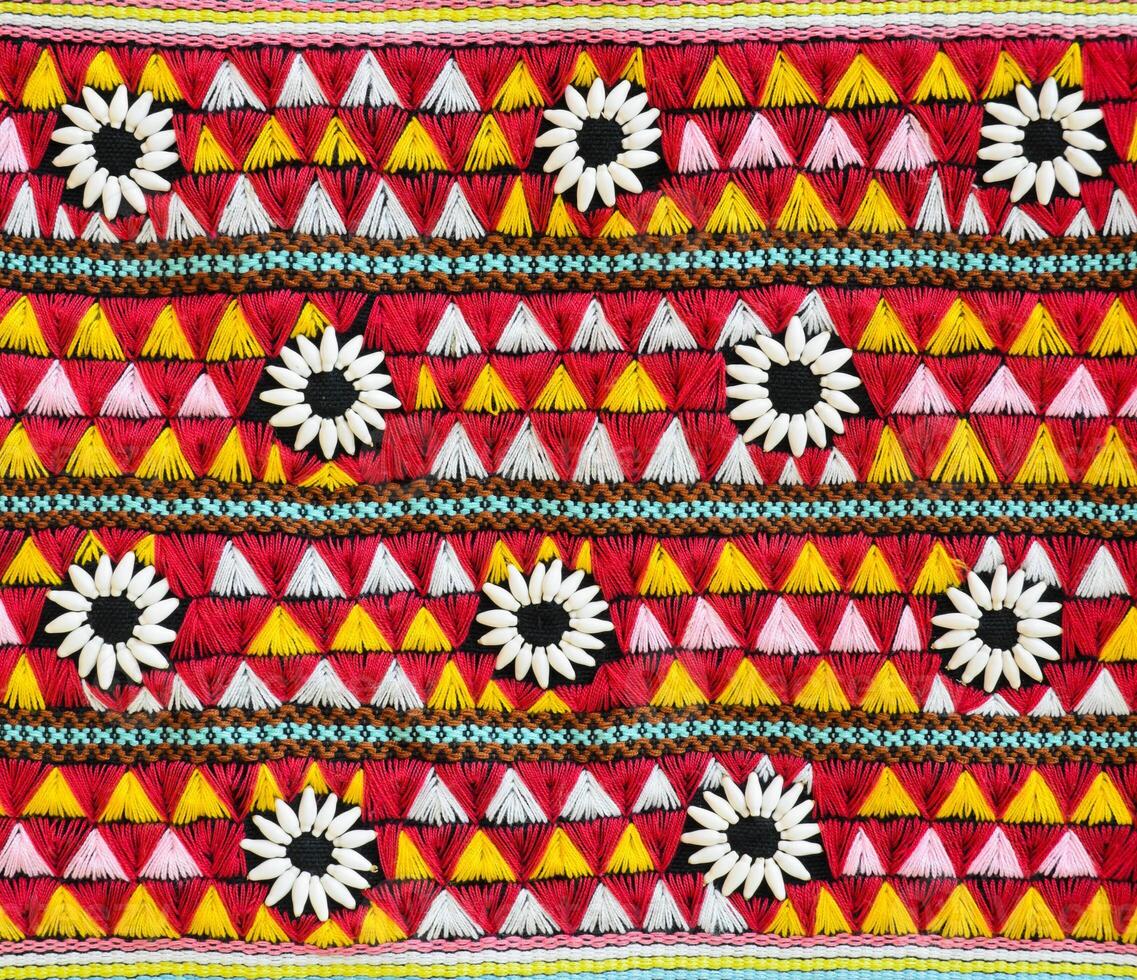 Colorful Thai fabric pattern photo