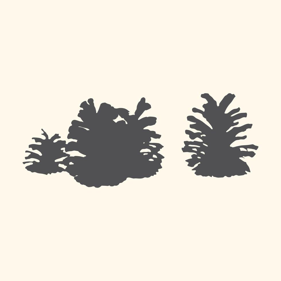 Pine Cone Silhouette Illustration on Light Background vector