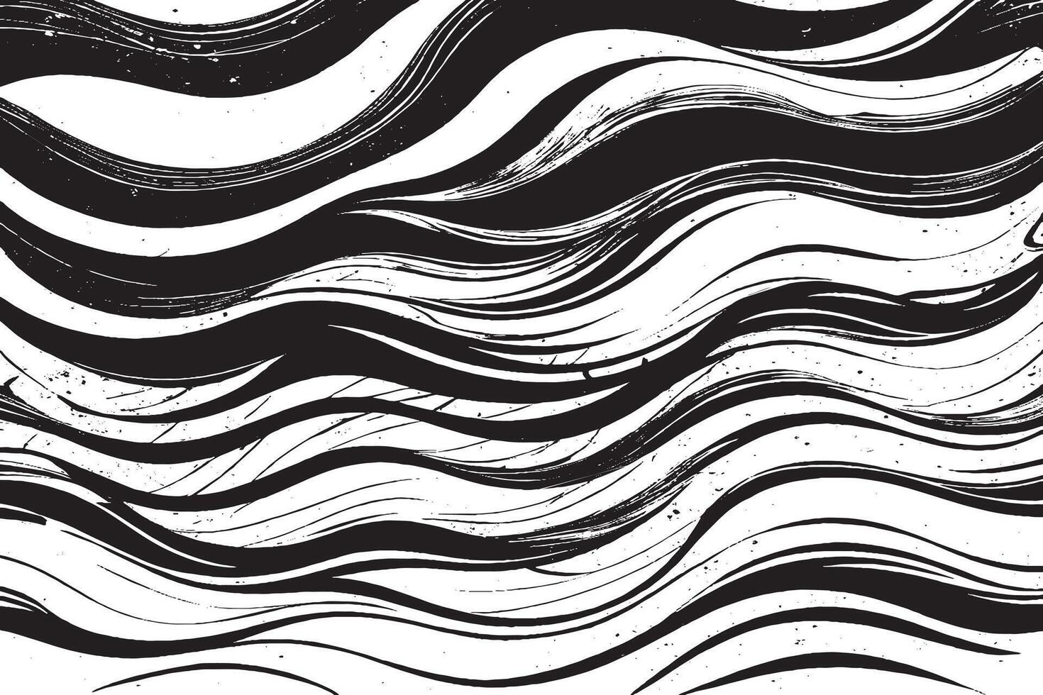 Dynamic abstract wave line pattern in black and white. Ideal for prints, modern backgrounds, textiles, branding, and digital art with a fluid, flowing aesthetic. vector