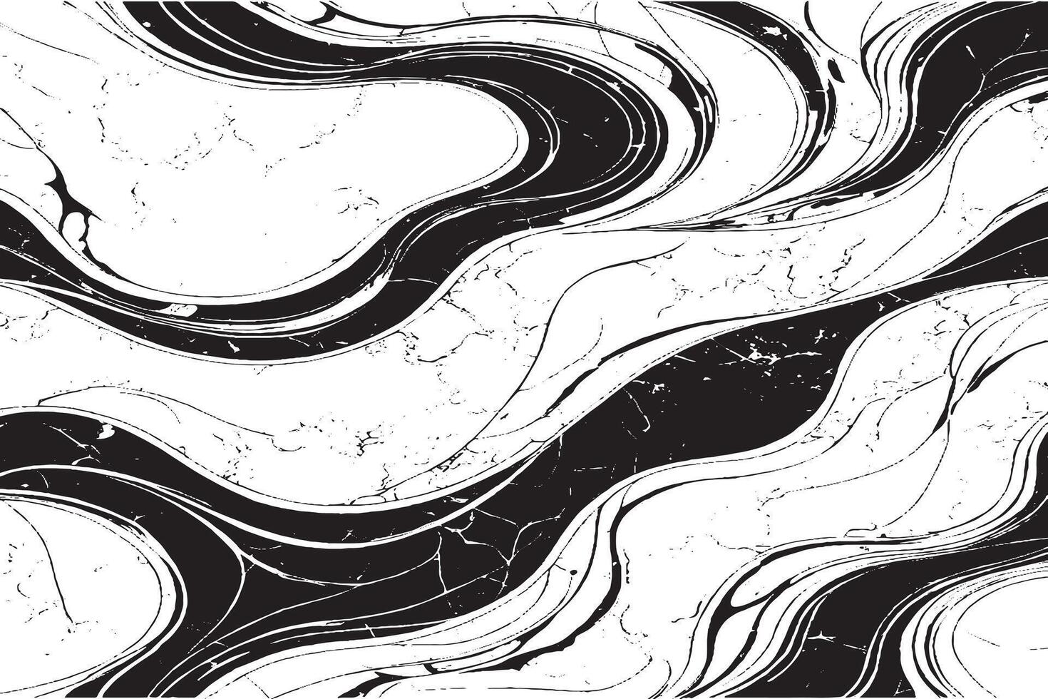 Elegant abstract black and white marble wave texture, perfect for backgrounds, branding, packaging, or web design. High-resolution and royalty-free. Ideal for modern creative projects. vector