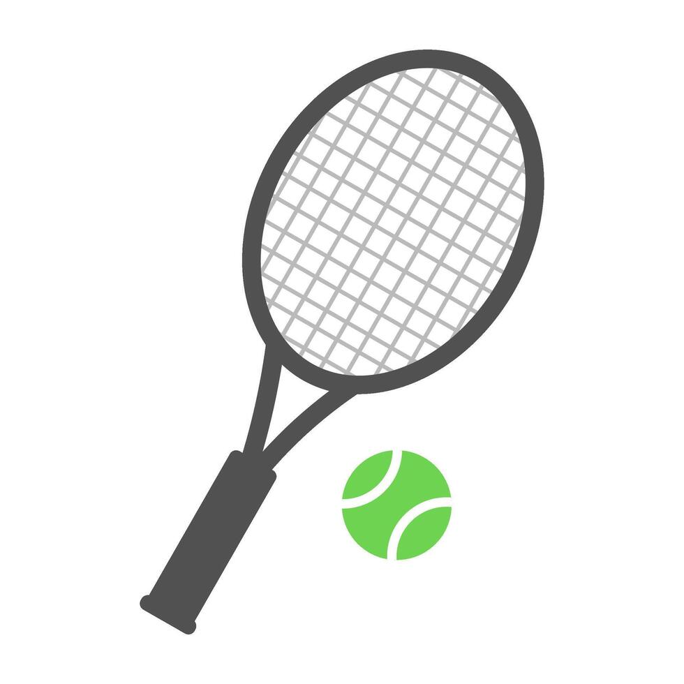 A tennis racket and ball isolated on white background. vector