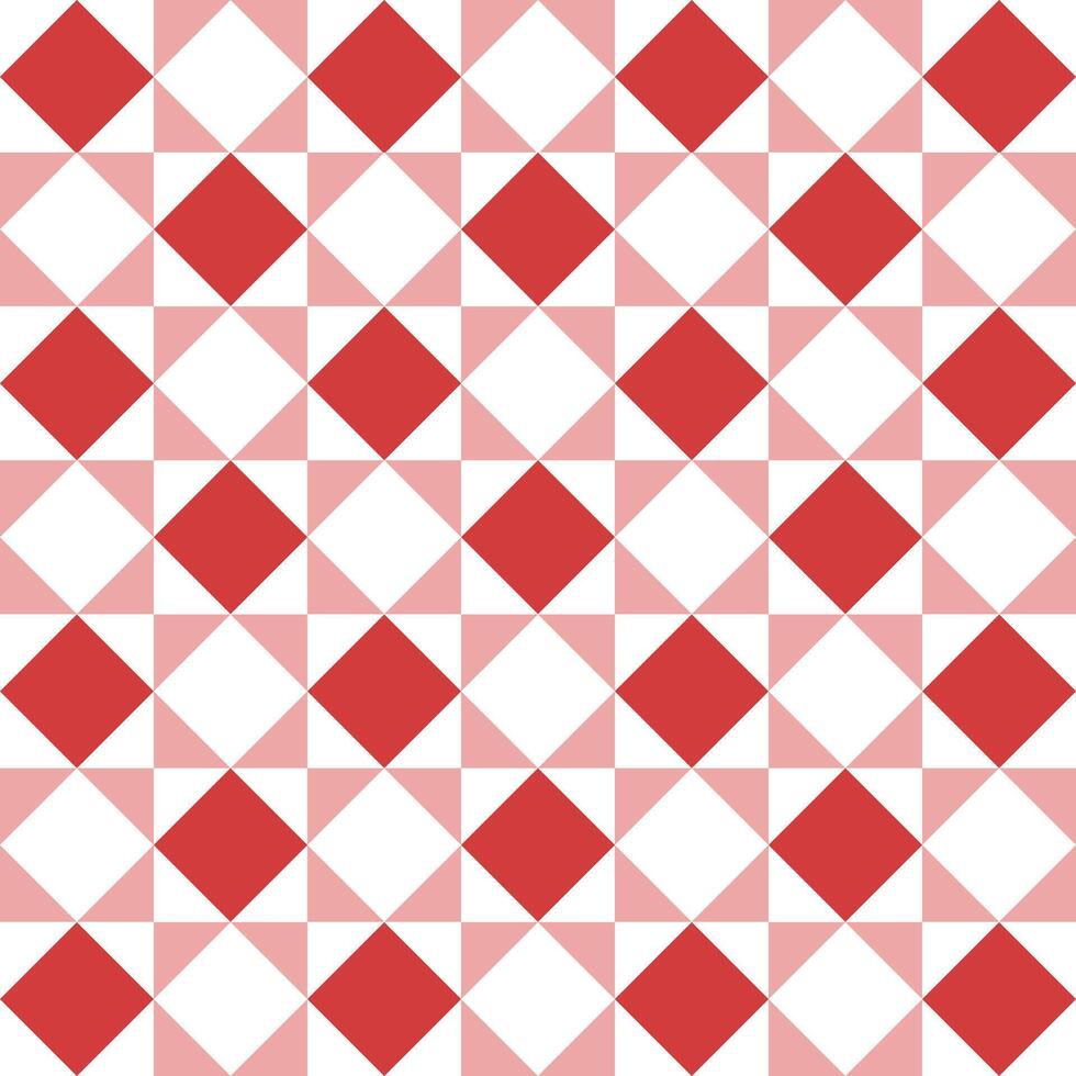 Seamless triangle and square in red pink and white colors pattern background. vector
