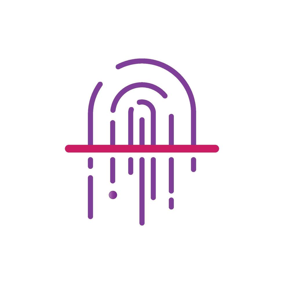 Fingerprint icon technology vector