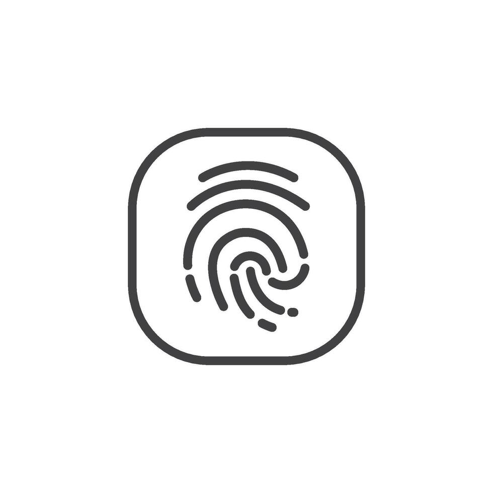 Square Fingerprint icon vector