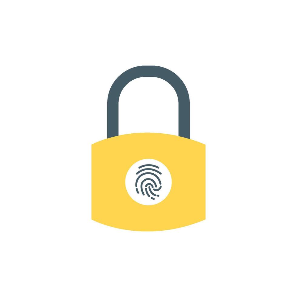 Padlock and Fingerprint vector