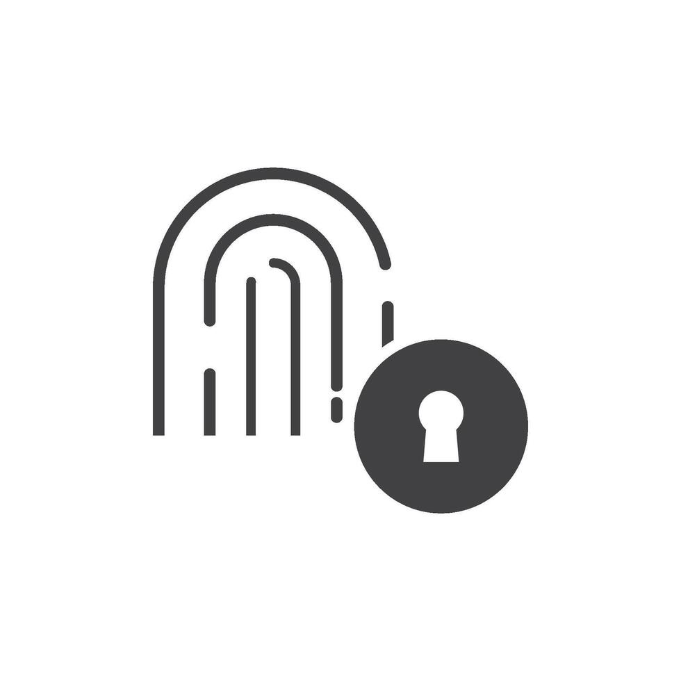 Fingerprint key icon vector