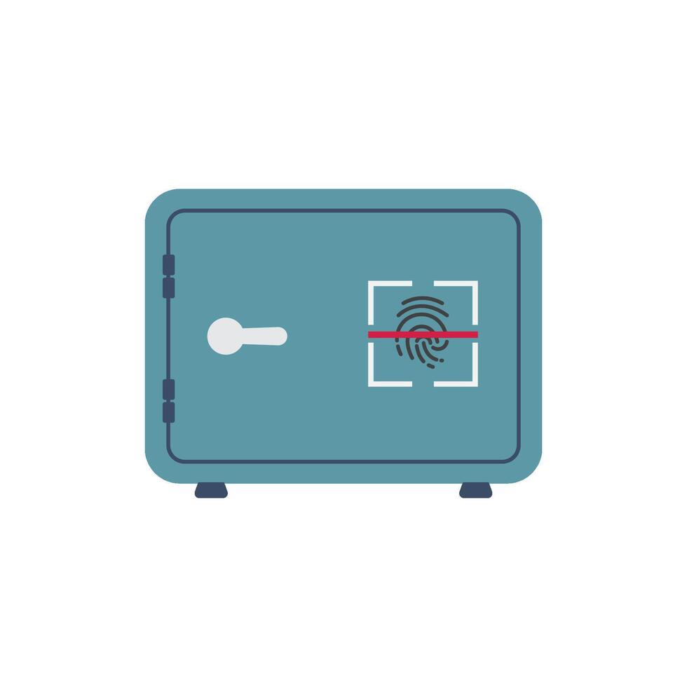 safe and Fingerprint icon vector