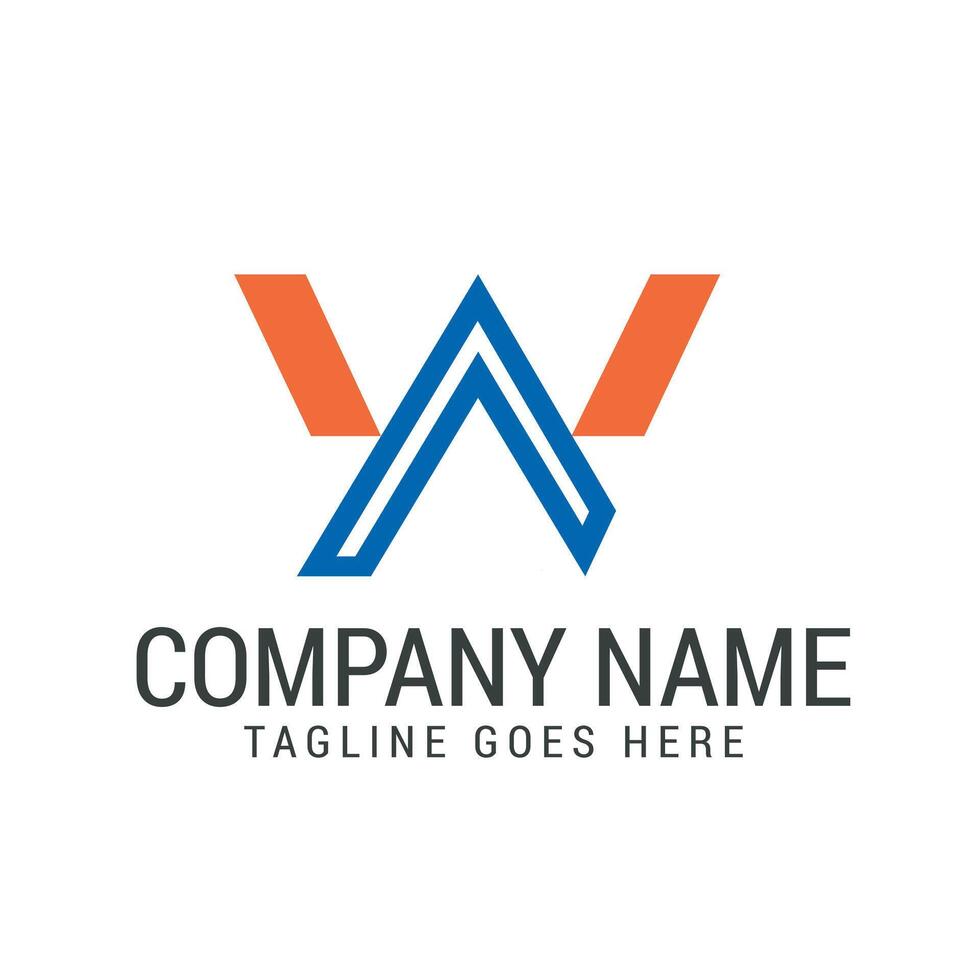 Creative Letter W, AW, NW, WA, or WN Modern, and Elegant Logo Design Templates vector