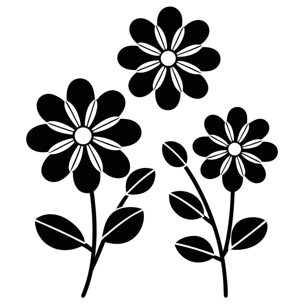 elegant flower blooms in a monochromatic display, embodying the simplistic beauty of nature. vector
