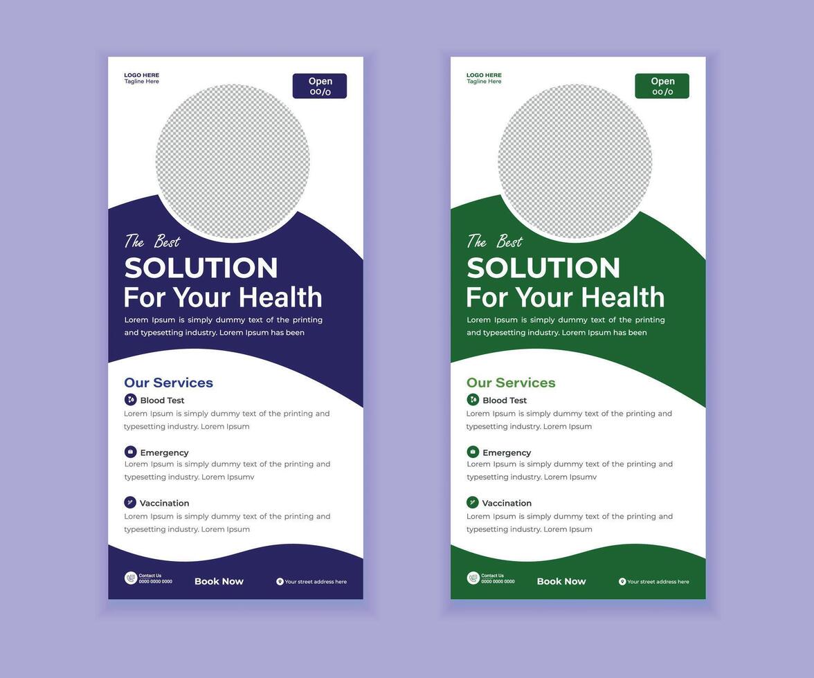 Medical Rollup Or Dl Flyer and Rack Card Design For Your Business vector