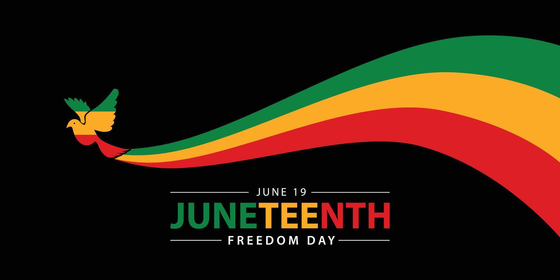 Juneteenth Independence Day. Freedom or Emancipation day. Annual american holiday. African-American history and heritage vector