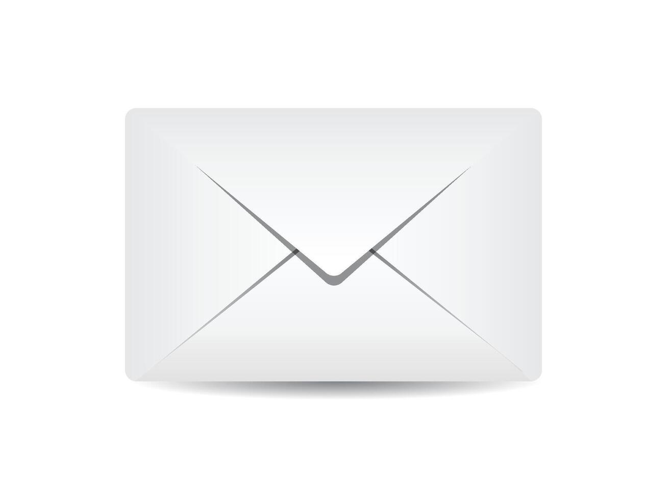 Closed envelope with shadow, unfold envelope for email marketing. Confirmation letter in flat design isolated white background vector