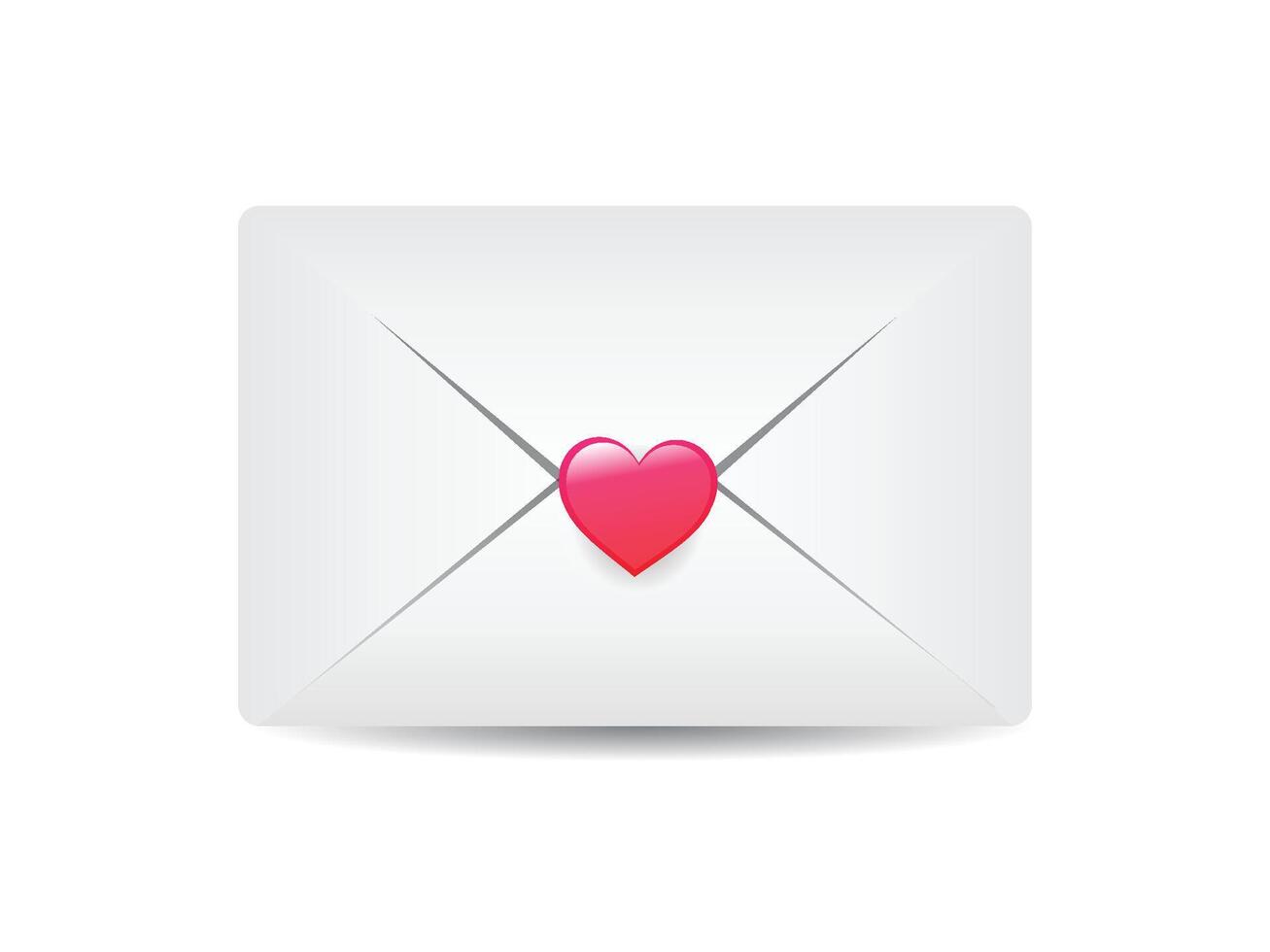 Envelope sealed with heart. romantic icon envelope. In the envelope is a card with a heart. Illustration of a love letter in flat style. vector