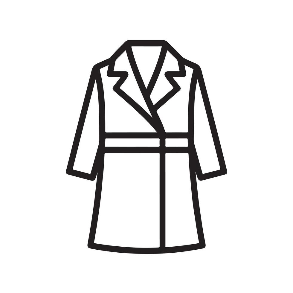 A coat icon in black and white vector