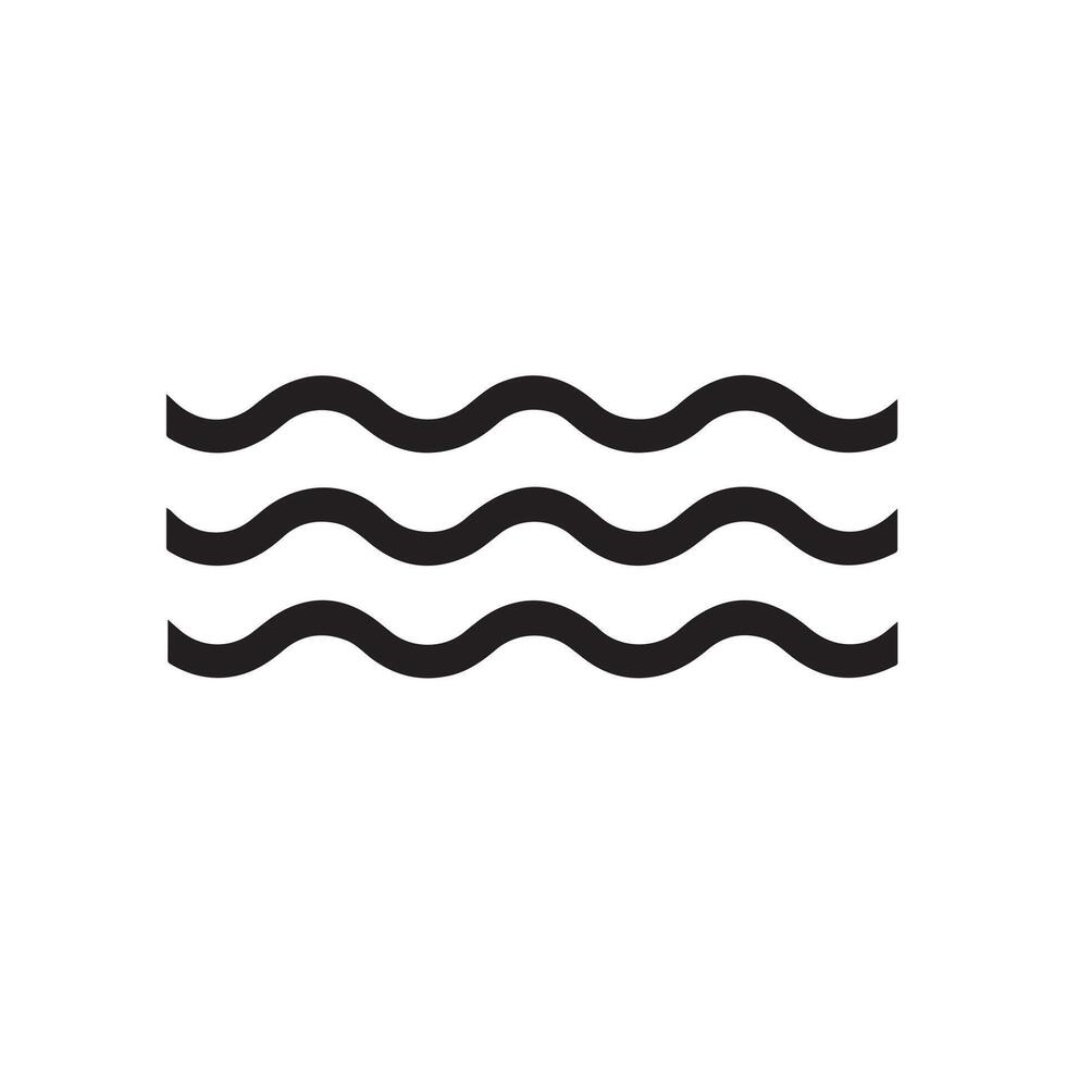 A black and white wave icon on a white background vector
