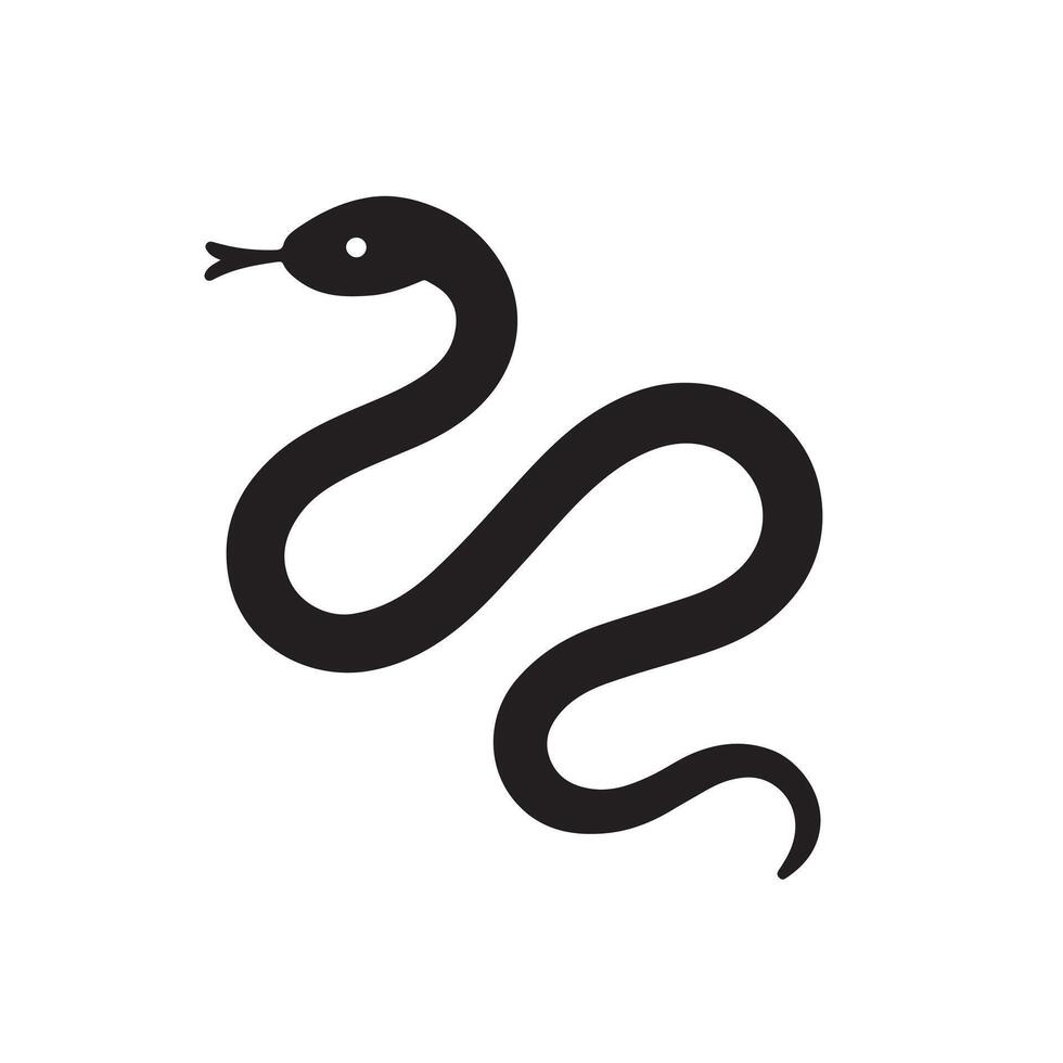 A black snake icon on a white background vector
