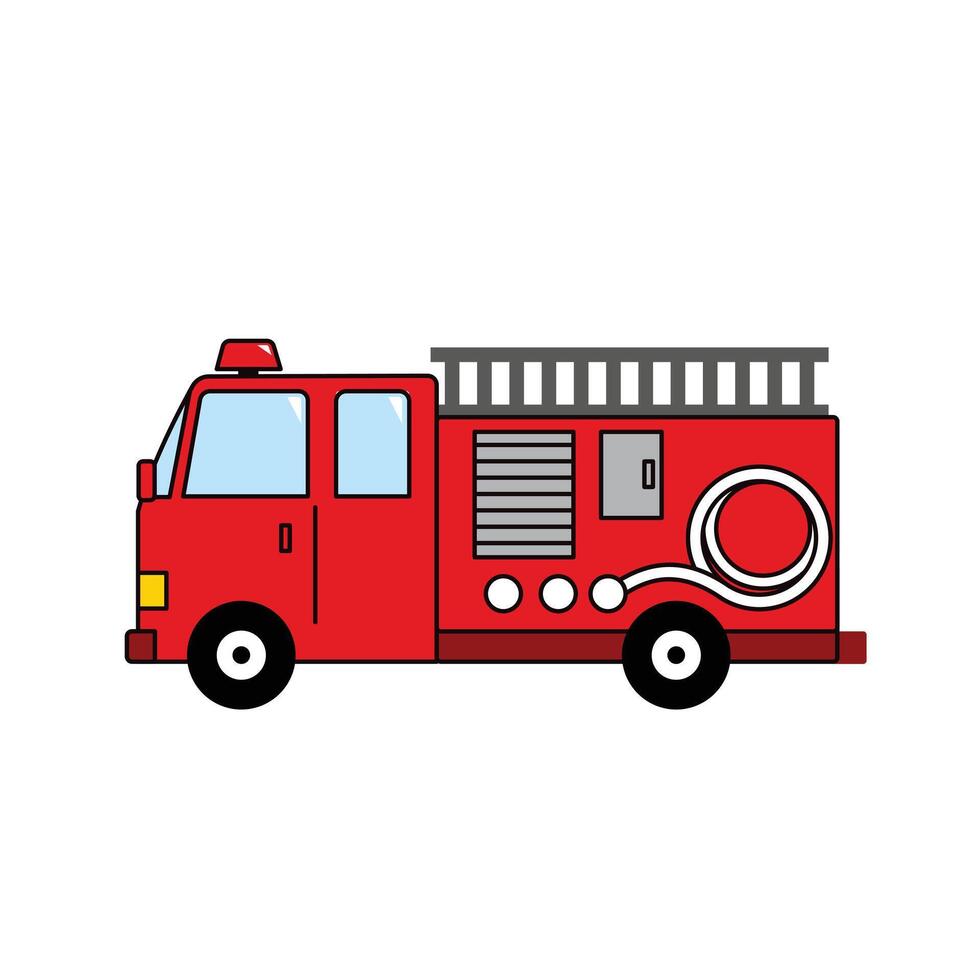 Fire engine truck flat icon. vector