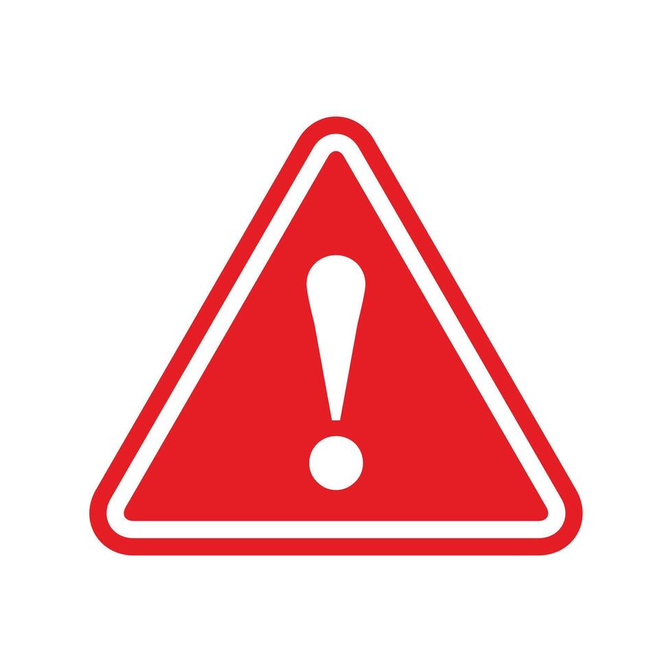 Caution Warning Sign. Exclamation Point Sign in Red Triangle. vector