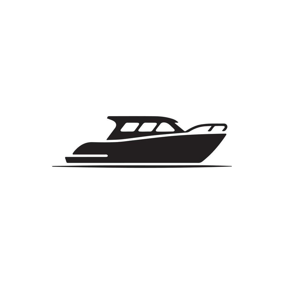 Luxury Yacht Silhouette on White Background vector