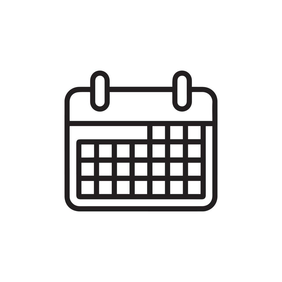 Simple Calendar Icon Isolated on White Background vector