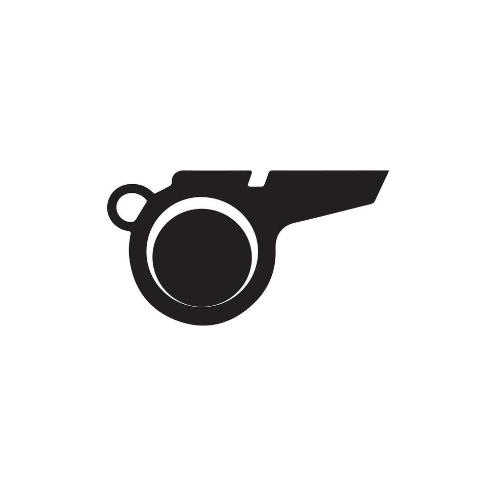 Silhouette Whistle Icon Isolated on White Background vector