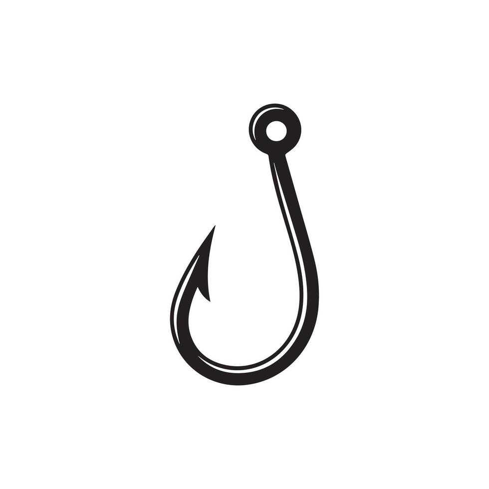 Fishing Hook in Black Design for Angling and Fishing Equipment vector