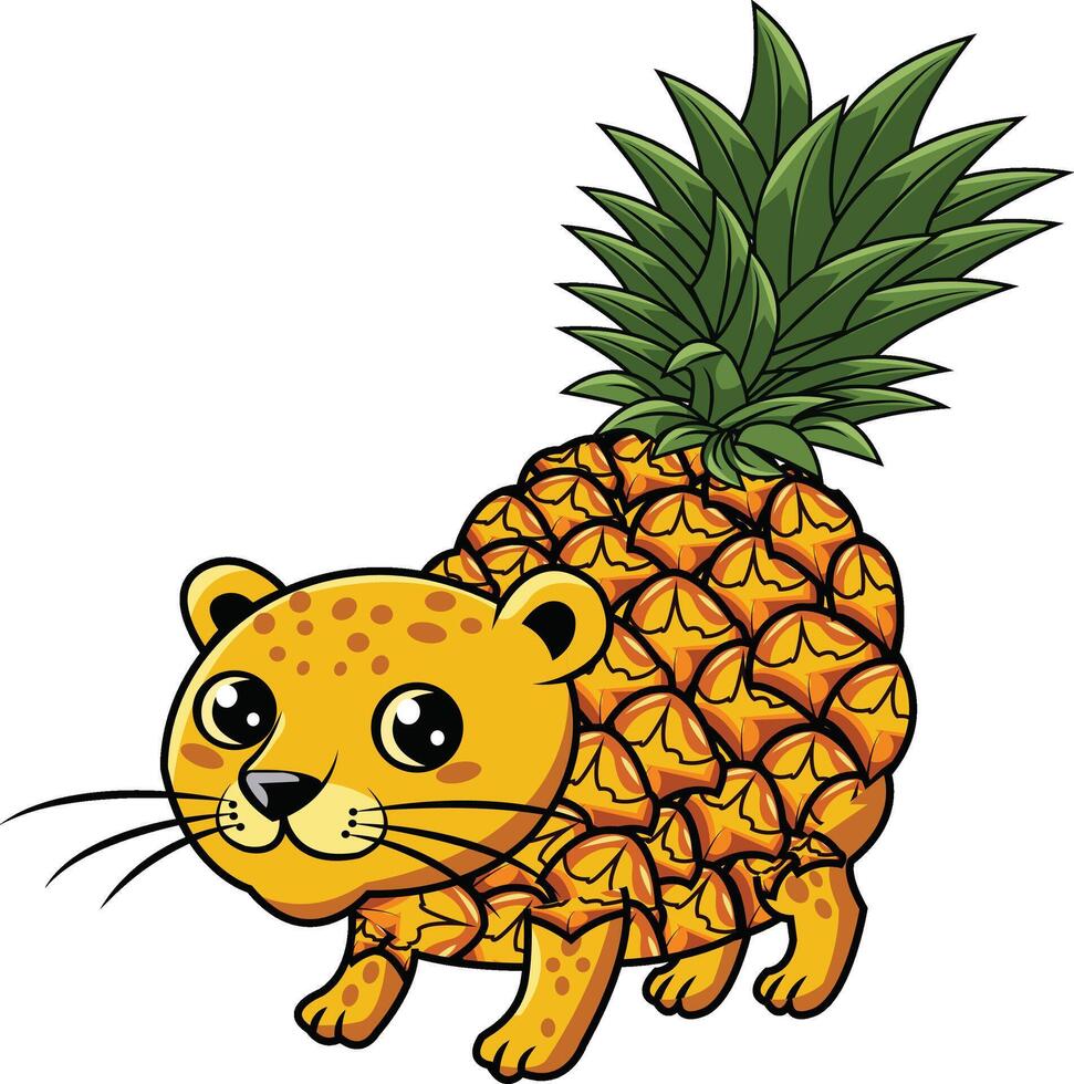 Cute Pineapple Panther Character vector