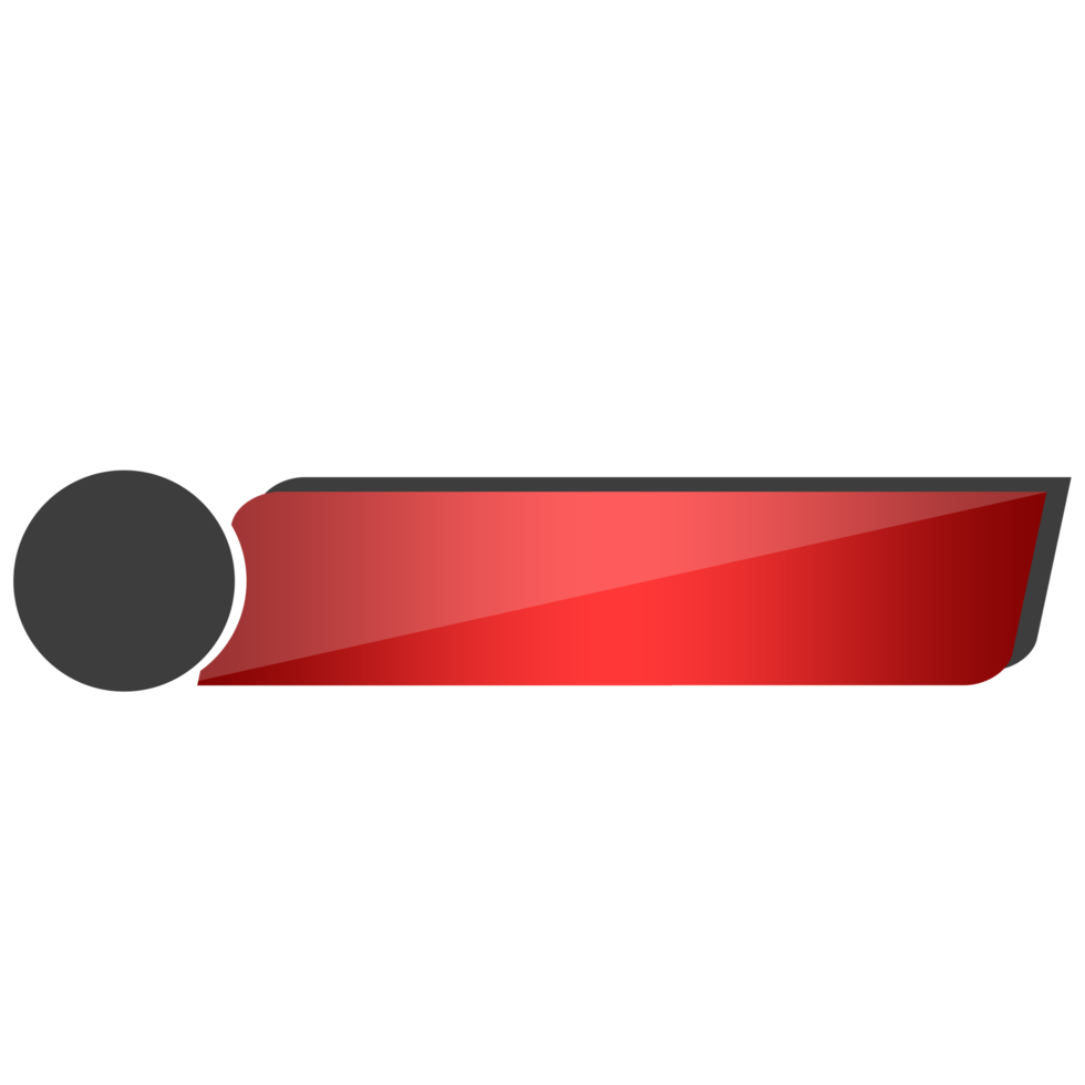 Shiny Red Lower Third Title frame label banner png