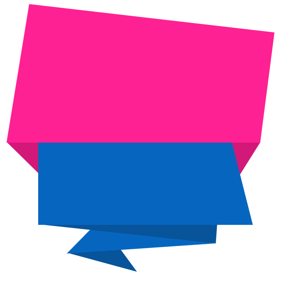 Pink Blue Origami sale label banner title frame label tag png