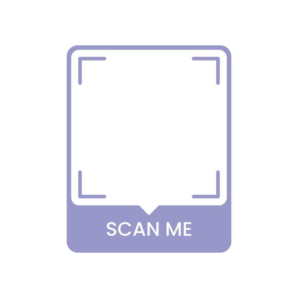 Pastel Blue QR Scan Frame Soft UI Design with Scan Me Tag vector