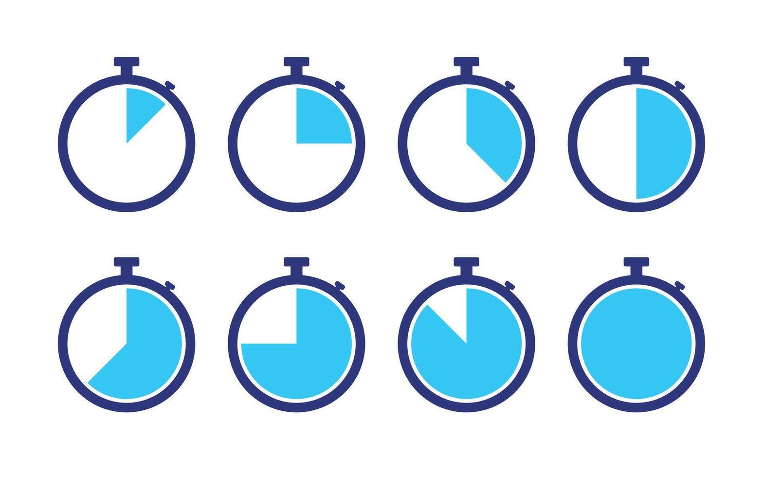 Clock icon collection. Time, stopwatch, isolated signs. elements. vector
