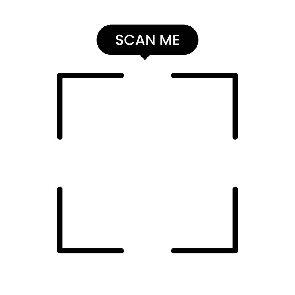 Scan Me QR Frame Outline Minimalist Black QR Border Label Design vector