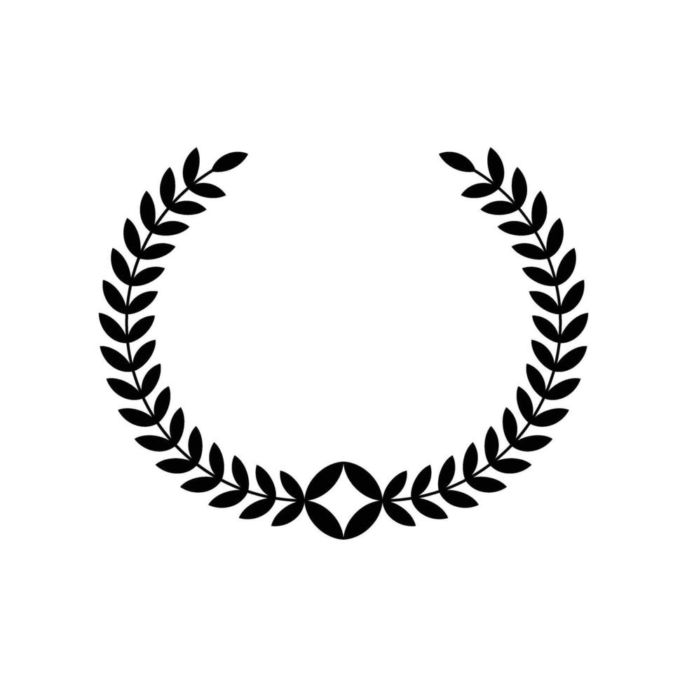 Laurel Wreath with Ribbon Award Emblem Design vector