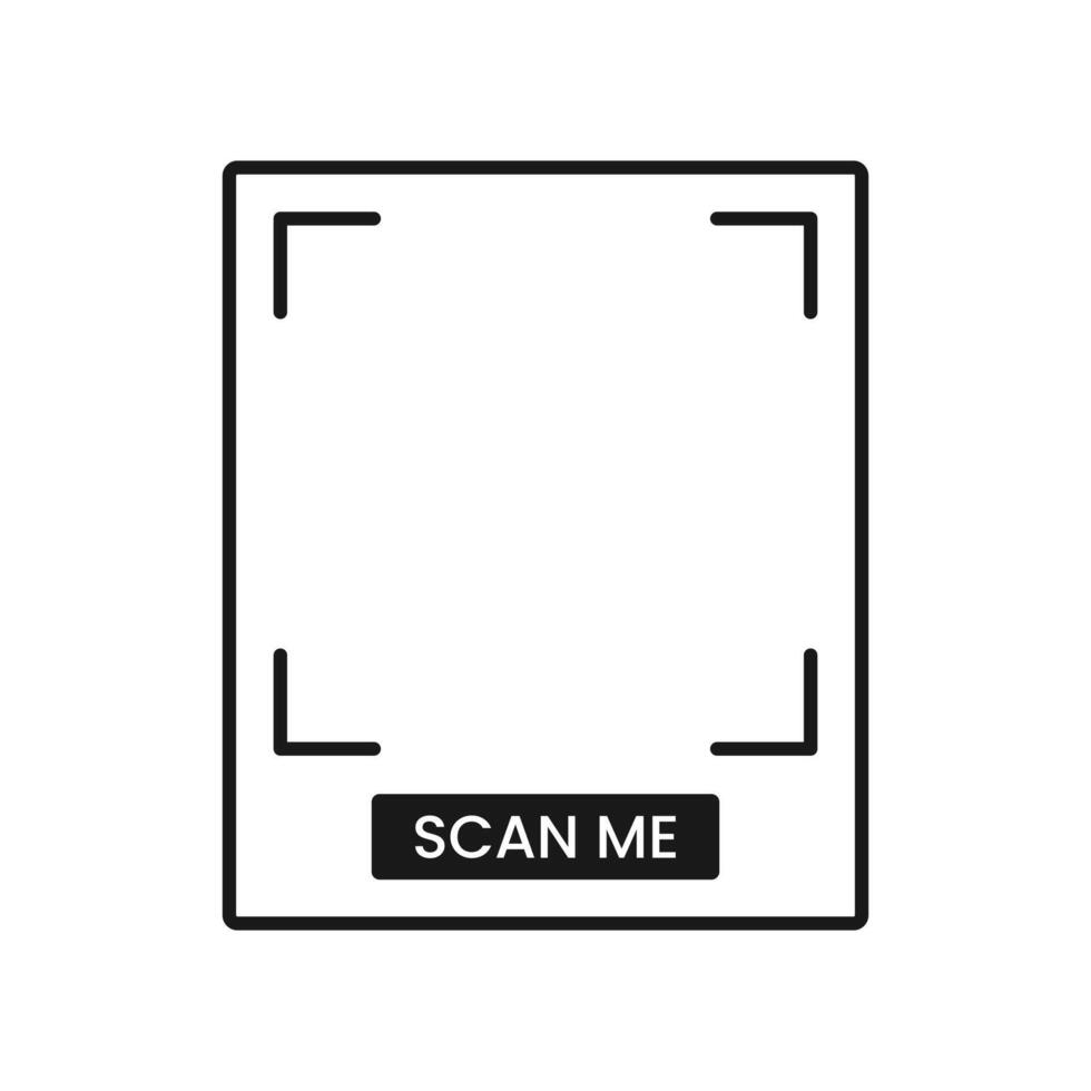 QR Code Frame. Black and White UI Template vector